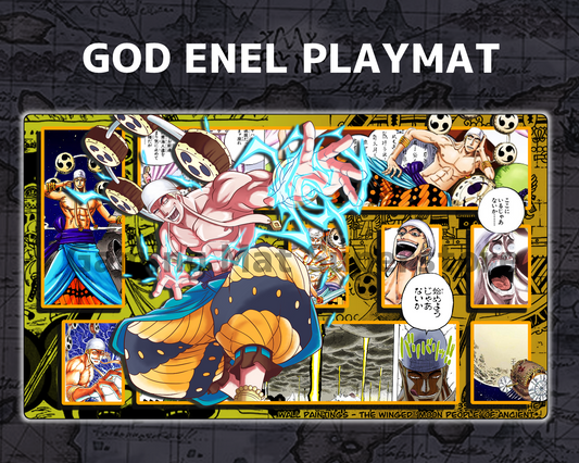 OP Playmat Enel Yellow/Gold Mat Zones Stitched Edges Anime Design