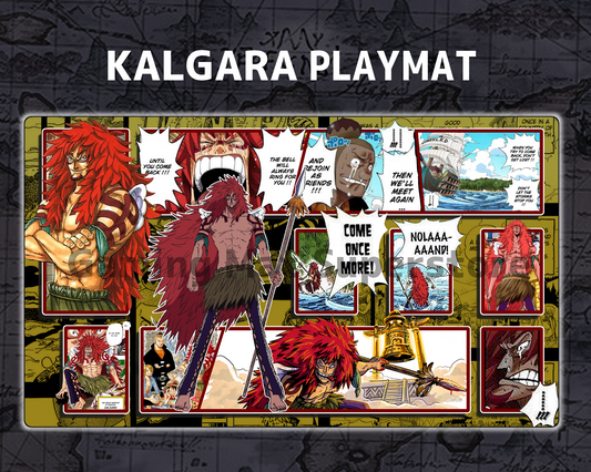 OP Playmat Kalgara Gold/Yellow Mat Zones Stitched Edges Anime Design