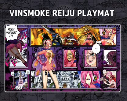 OP Playmat Vinsmoke Reiju Magenta/Purple Mat Zones Stitched Edges Anime Design