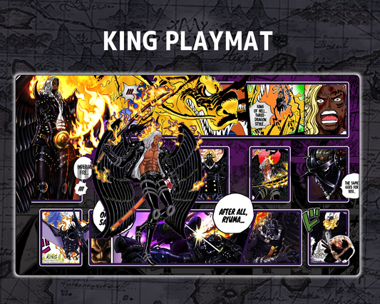 OP Playmat King Purple/Black Mat Zones Stitched Edges Anime Design