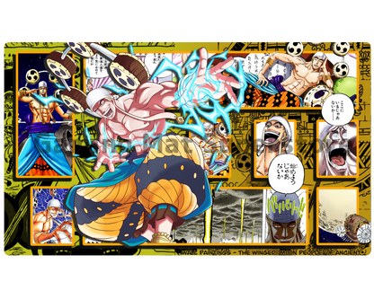 OP Playmat Enel Yellow/Gold Mat Zones Stitched Edges Anime Design