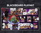 OP09 | OP Playmat Kurohige Blackbeard Black Mat Zones Stitched Edges Anime Design