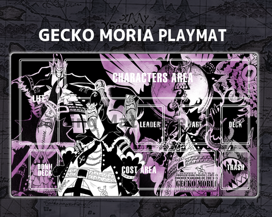 OP Playmat Gecko Moria Purple Mat Zones Stitched Edges Anime Design