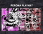 OP Playmat Perona Pink/Red Mat Zones Stitched Edges Anime Design