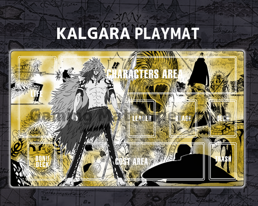 OP Playmat Kalgara Yellow Mat Zones Stitched Edges Anime Design