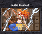 OP Playmat Nami Brown Mat Zones Stitched Edges Anime Design