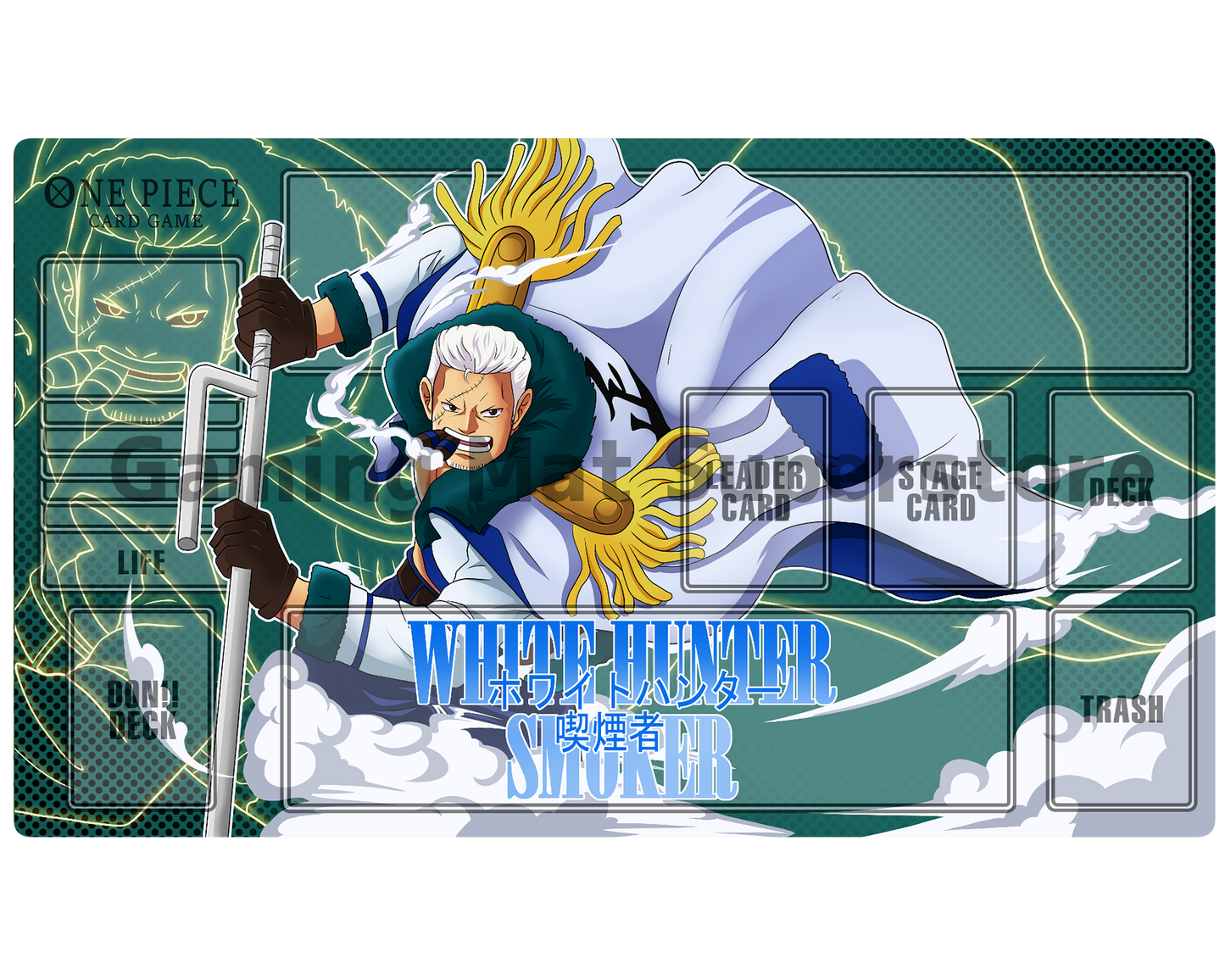 OP Playmat Smoker Tosca Mat Zones Stitched Edges Anime Design