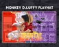 OP Playmat Luffy Red/Purple Mat Zones Stitched Edges Anime Design