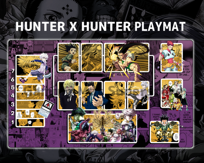 Union Arena Playmat Hunter X Hunter Purple Mat Zones Stitched Edges Anime Design