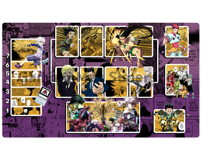 Union Arena Playmat Hunter X Hunter Purple Mat Zones Stitched Edges Anime Design