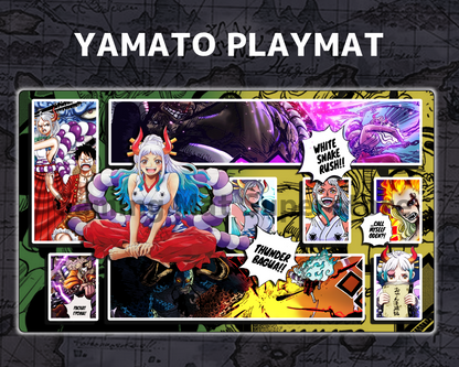 OP Playmat Yamato Yellow / Green Mat Zones Stitched Edges Anime Design