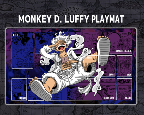 Custom Luffy Gear 5 Blue Purple mat