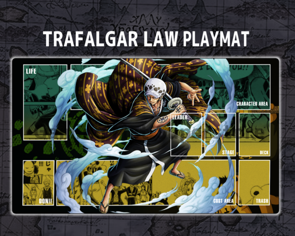 Custom Trafalgar Law Green Yellow mat