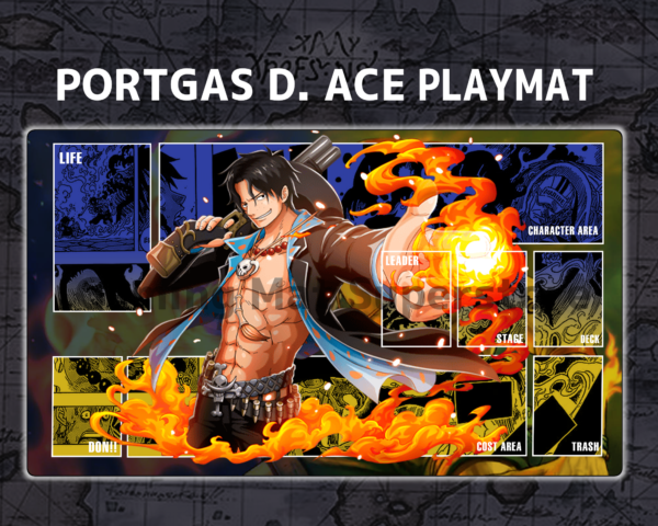 Custom Portgas D Ace Blue Yellow mat