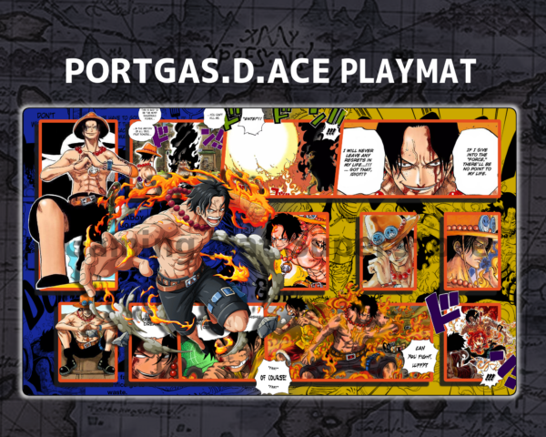 Custom Portgas D Ace Blue Yellow mat