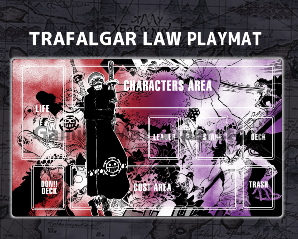 Custom Trafalgar Law Red Purple mat