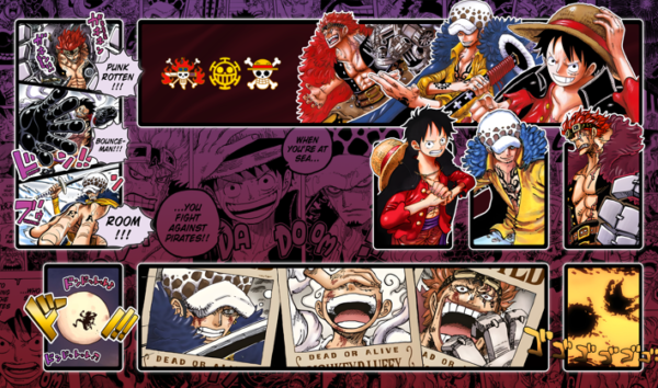 Three Captains (Luffy, Trafalgar Law, Eustass Kid) Playmat