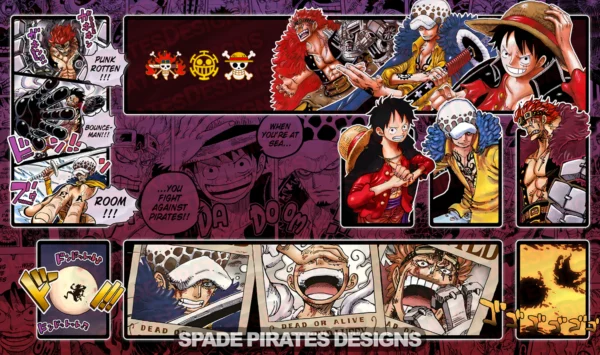 Three Captains (Luffy, Trafalgar Law, Eustass Kid) Playmat